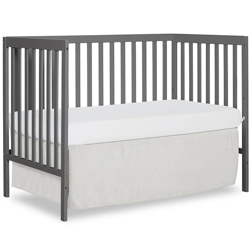 5-in-1 Gray Convertible Baby Crib 