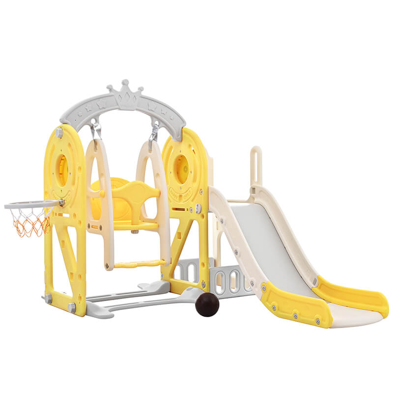 50" Yellow Toddler Slide and Swing Set