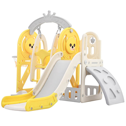 50" Yellow Toddler Slide and Swing Set