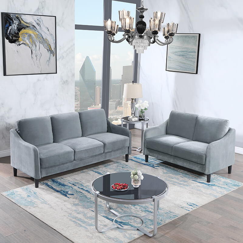 51.5" Modern Gray Upholstered Loveseat Sofa 