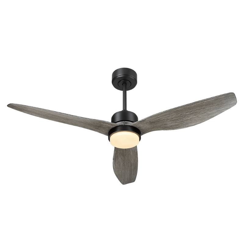 52" Blade LED Propeller Ceiling Fan Light with Remote Control - Natural