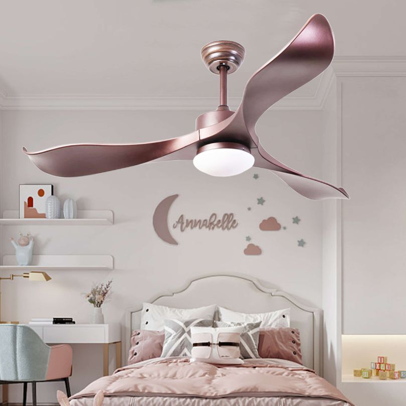 52" Brown Fan with Light and Noiseless Reversible Blades