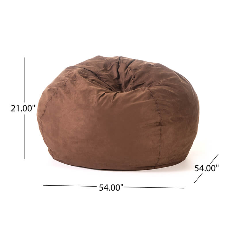 A dimension Image of our 52" French Roast Brown Microfiber 5-Foot Bean Bag Chair