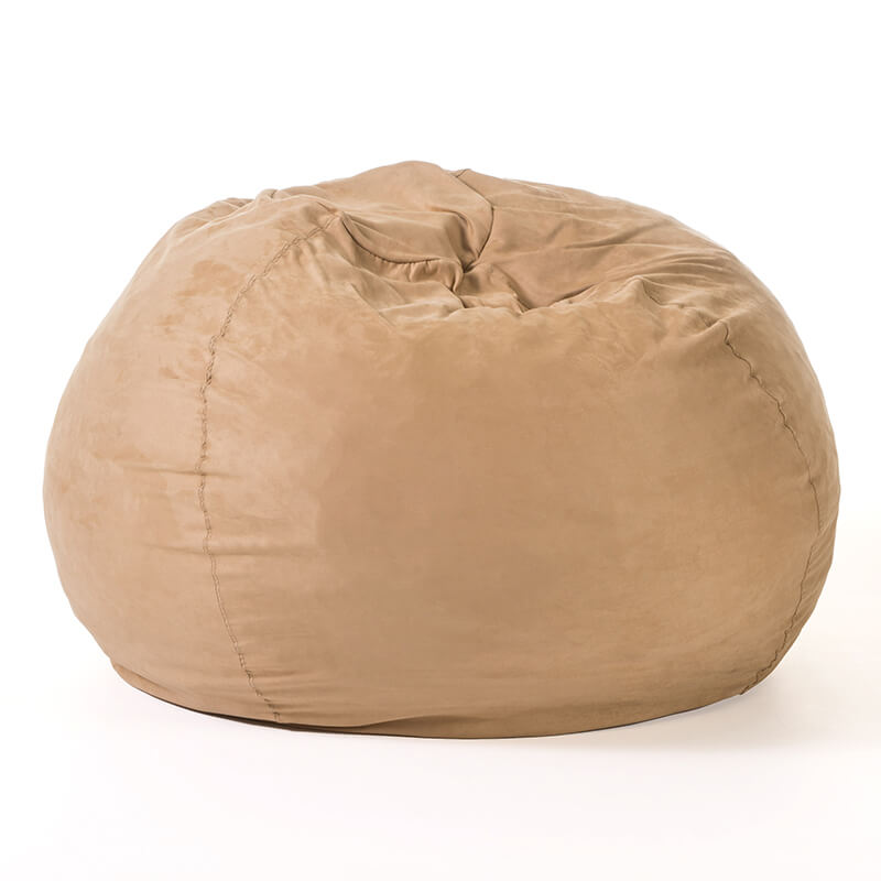 52" Modern Beige Microfiber 5-Foot Bean Bag Chair