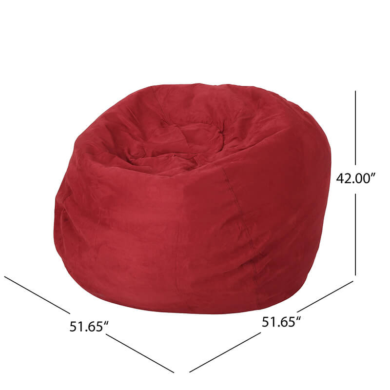 A dimension Image of our 52" Modern Red Microfiber 5-Foot Bean Bag Chair