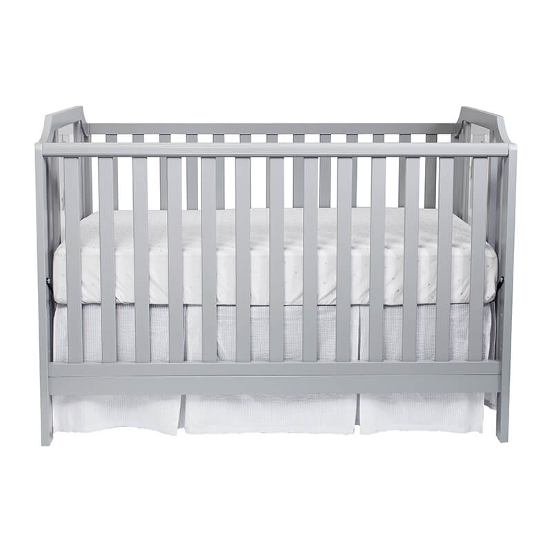 53" Light Gray 3-in-1 Convertible Wood Island Crib