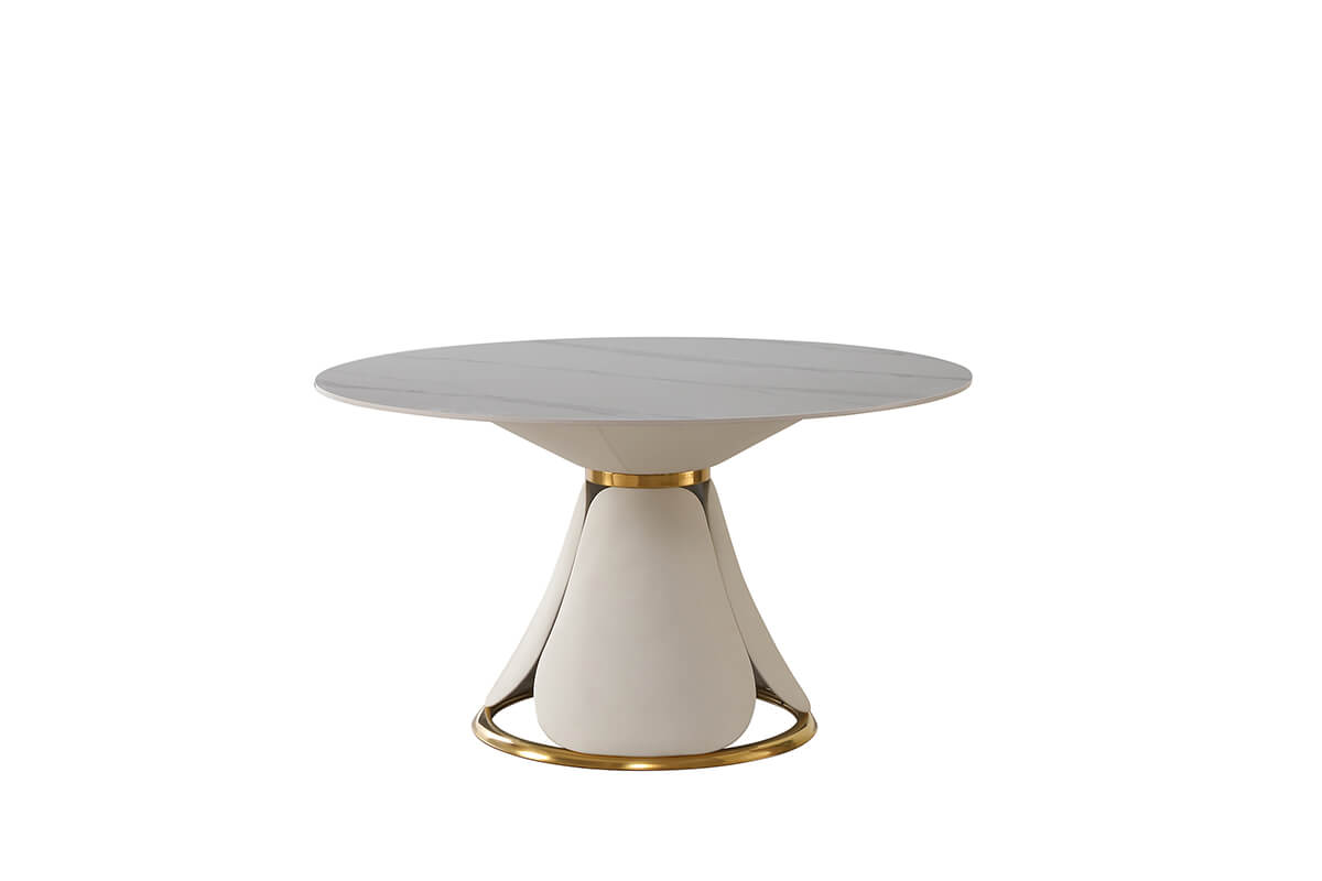 Solid stone steel base table 