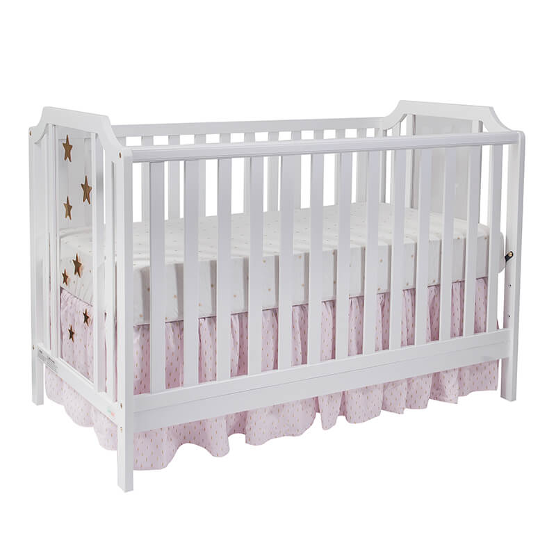 53" White 3-in-1 Convertible Wood Island Crib