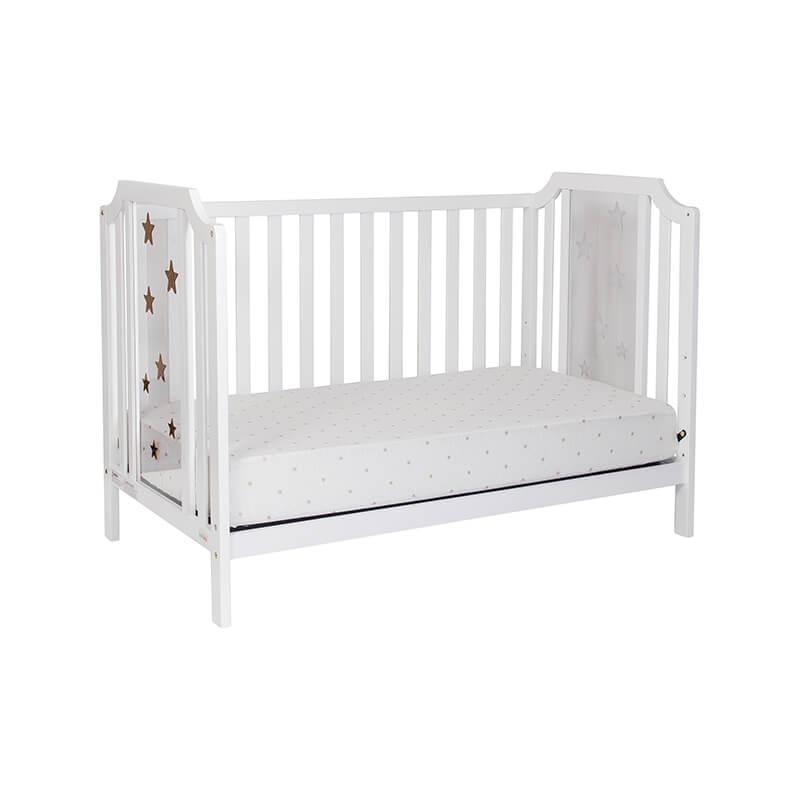 53" White 3-in-1 Convertible Wood Island Crib