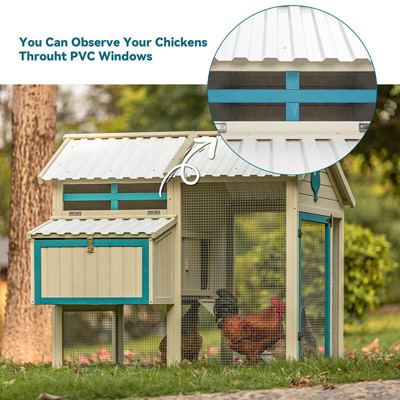 56 White Weatherproof Outdoor Chicken Coop with Waterproof PVC