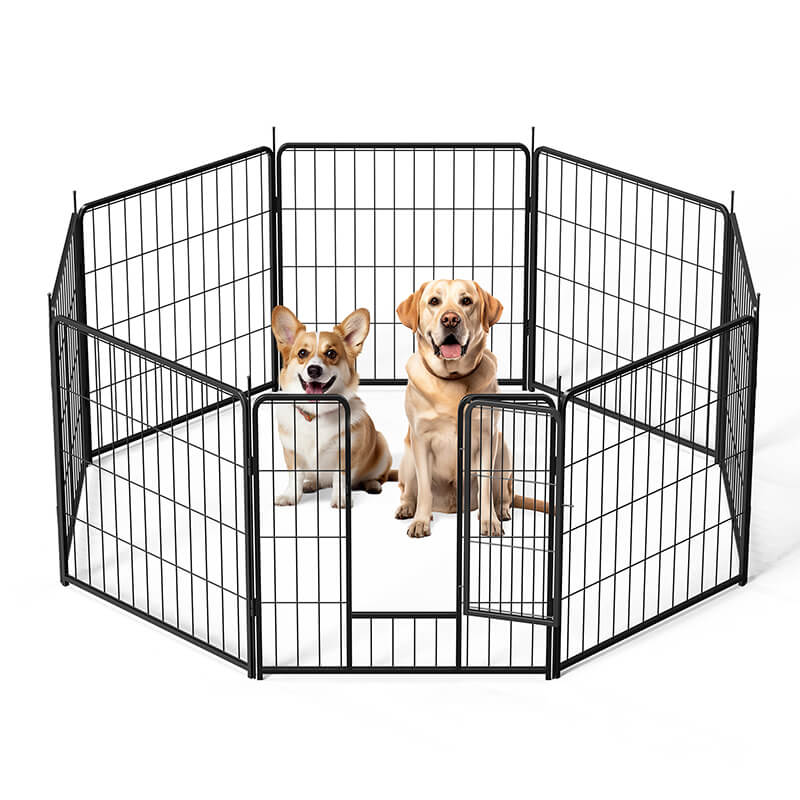 57.3" Large/Medium/Small Black Dog Playpen Designed for Camping - 8 Panels