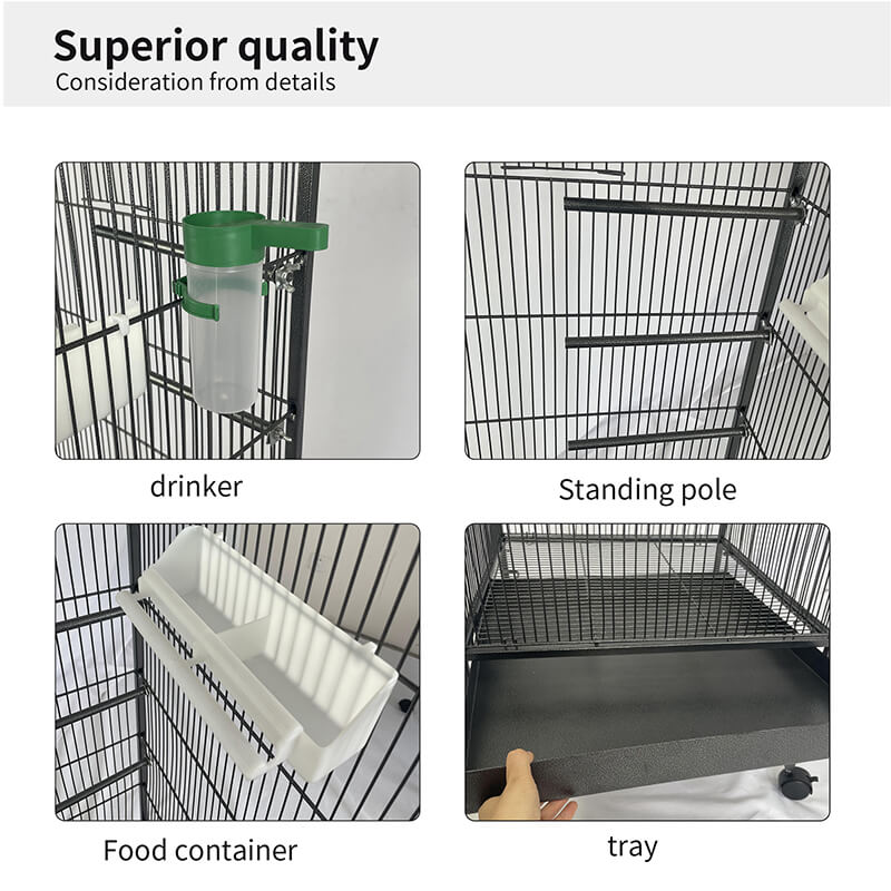 57.48" Bird Cage with Rolling Stand