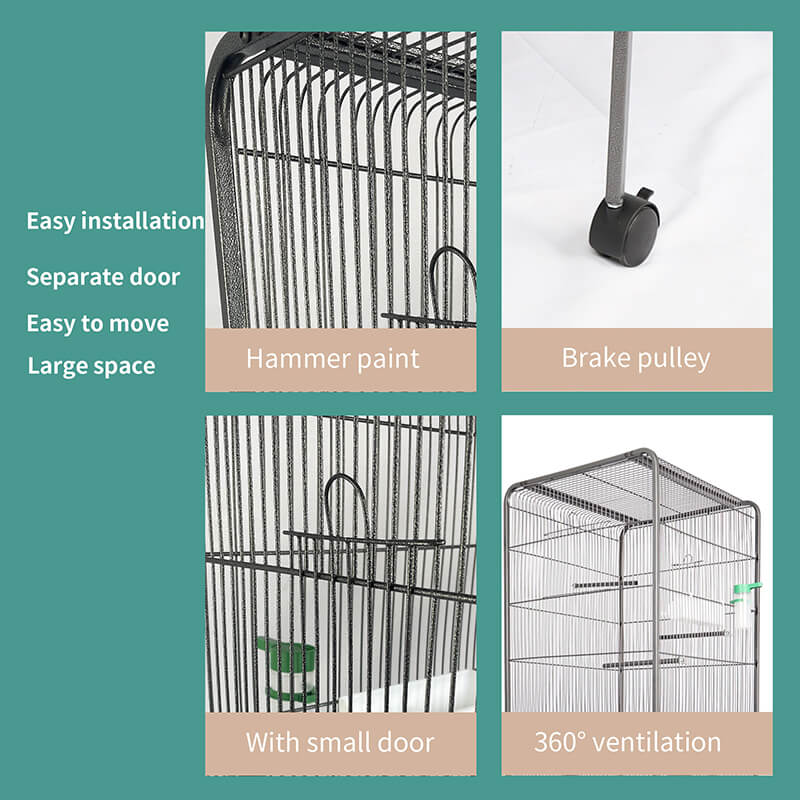 57.48" Bird Cage with Rolling Stand