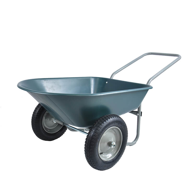 57" Green 2-Wheeled Garden Wheel Barrow