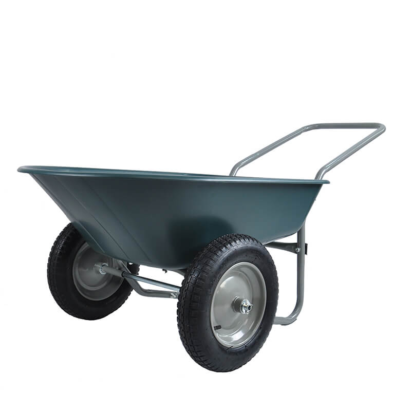 57" Green 2-Wheeled Garden Wheel Barrow