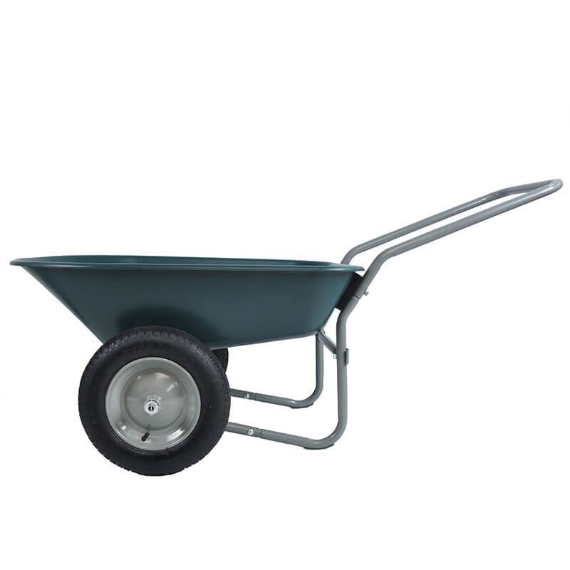 57" Green 2-Wheeled Garden Wheel Barrow