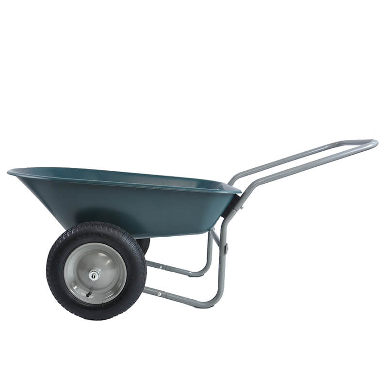 57" Green 2-Wheeled Garden Wheel Barrow