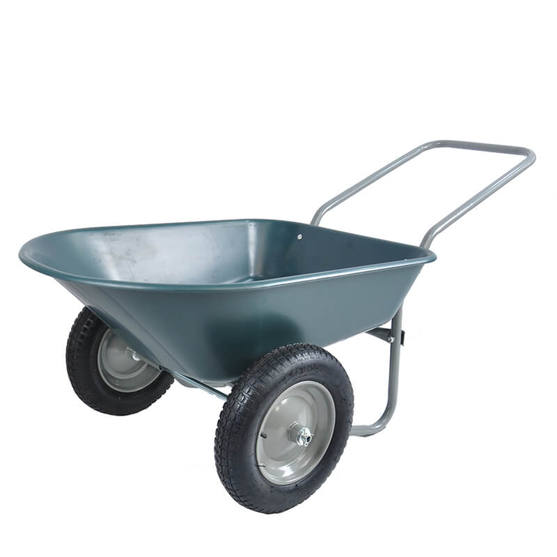 57" Green 2-Wheeled Garden Wheel Barrow