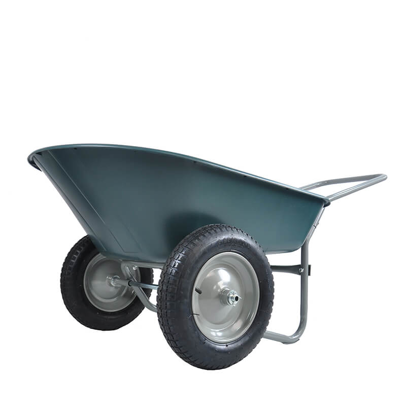 57" Green 2-Wheeled Garden Wheel Barrow