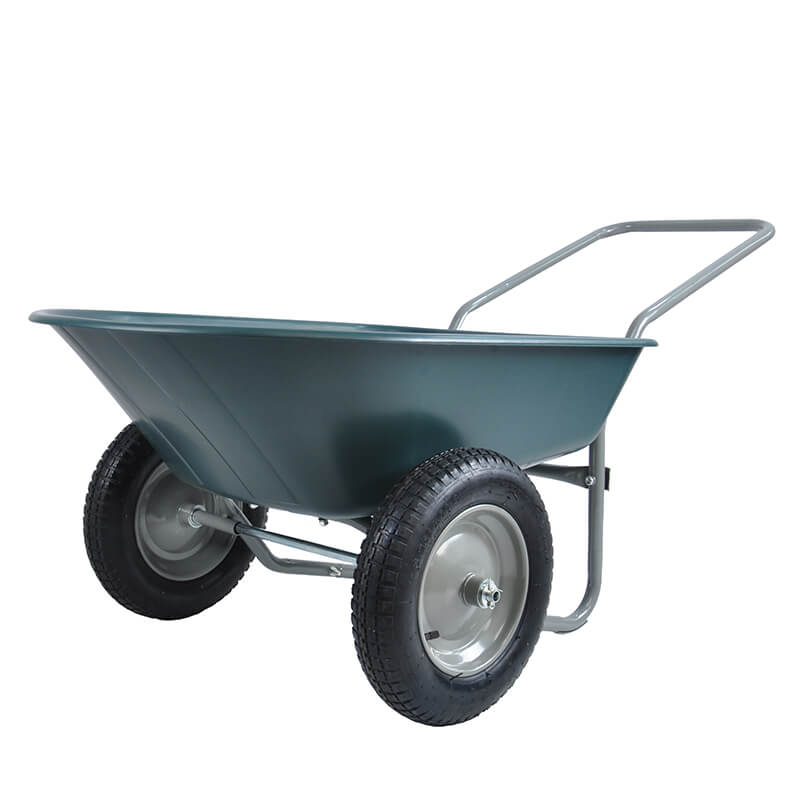 57" Green 2-Wheeled Garden Wheel Barrow