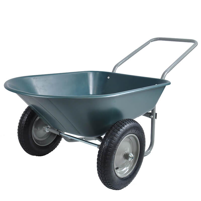 57" Green 2-Wheeled Garden Wheel Barrow