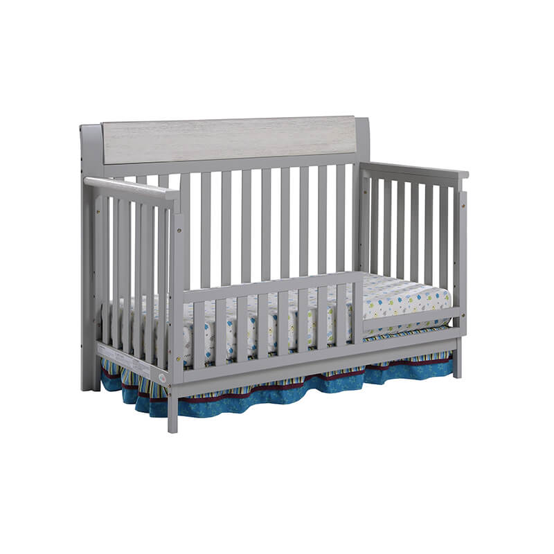 57" Hayes 4-in-1 Convertible Crib in Gray/Weathered Granite