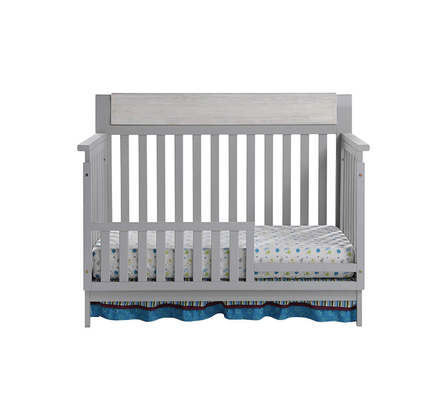 57" Hayes 4-in-1 Convertible Crib in Gray/Weathered Granite