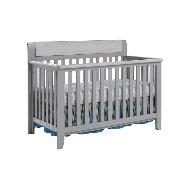 57" Hayes 4-in-1 Convertible Crib in Gray/Weathered Granite