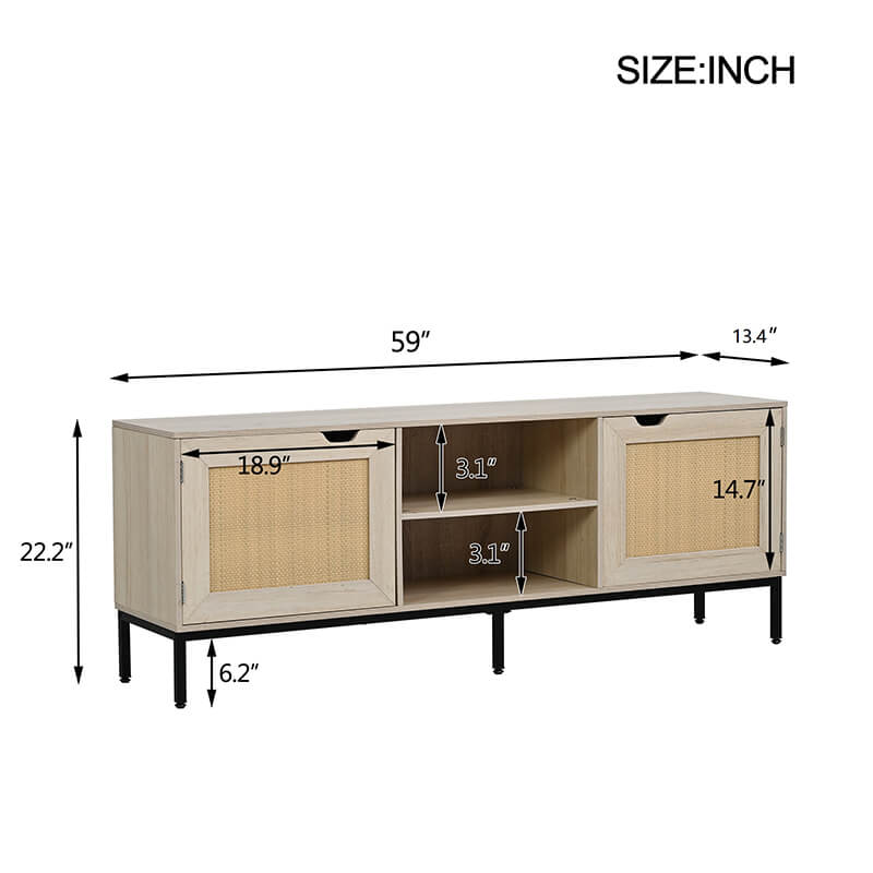 59" Rattan TV Stand 