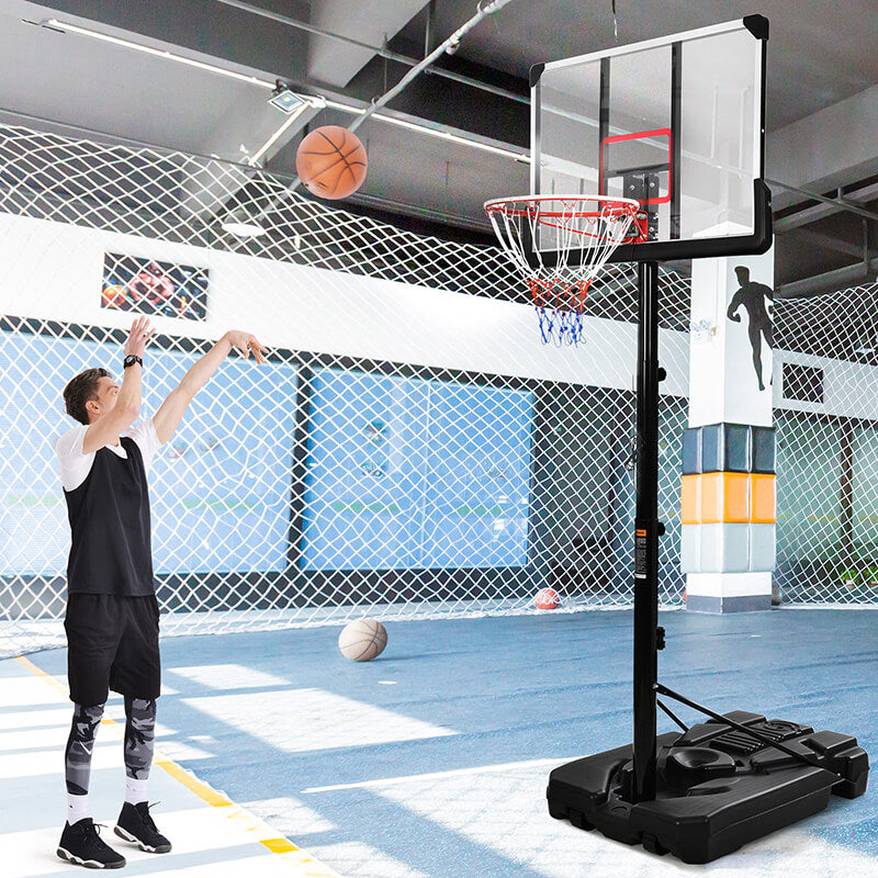 6.6 to 10FT Height Adjustable Basketball Hoop Stand System with Lights