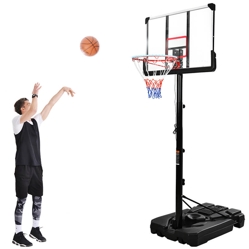 6.6 to 10FT Height Adjustable Basketball Hoop Stand System with Lights