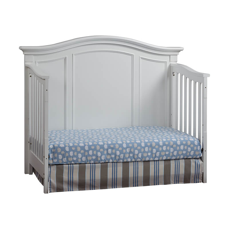 60" Pure White 4-in-1 Convertible Wood Crib