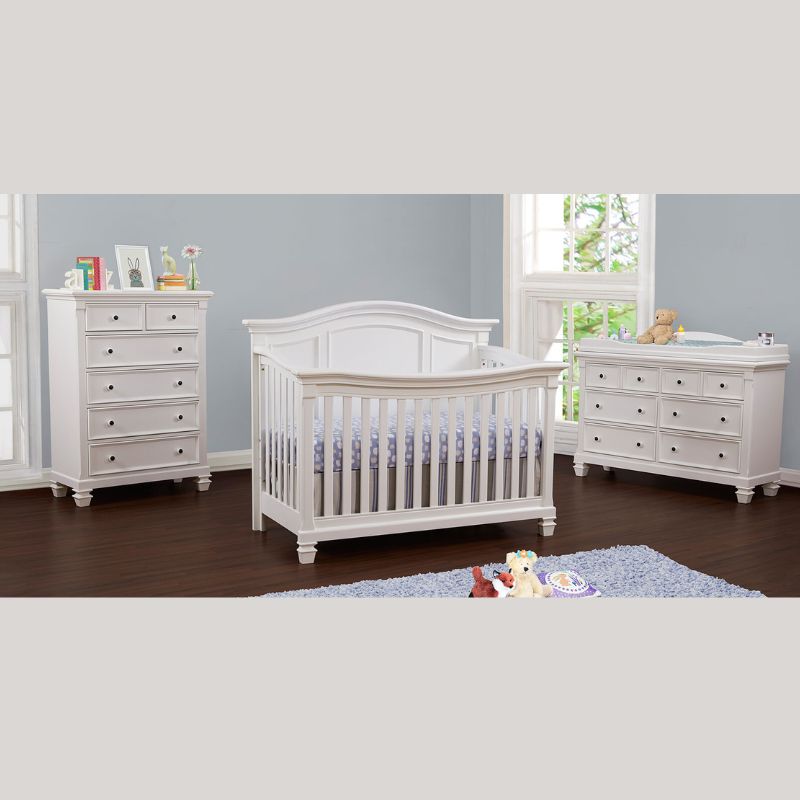 60" Pure White 4-in-1 Convertible Wood Crib