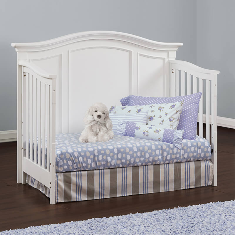 60" Pure White 4-in-1 Convertible Wood Crib