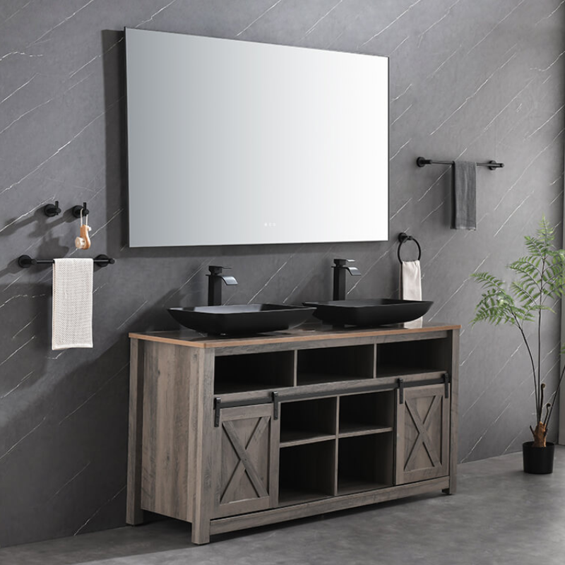 60" x 36" Ash LED Bathroom Vanity Mirror with Back Light