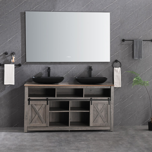 60" x 36" Ash LED Bathroom Vanity Mirror with Back Light