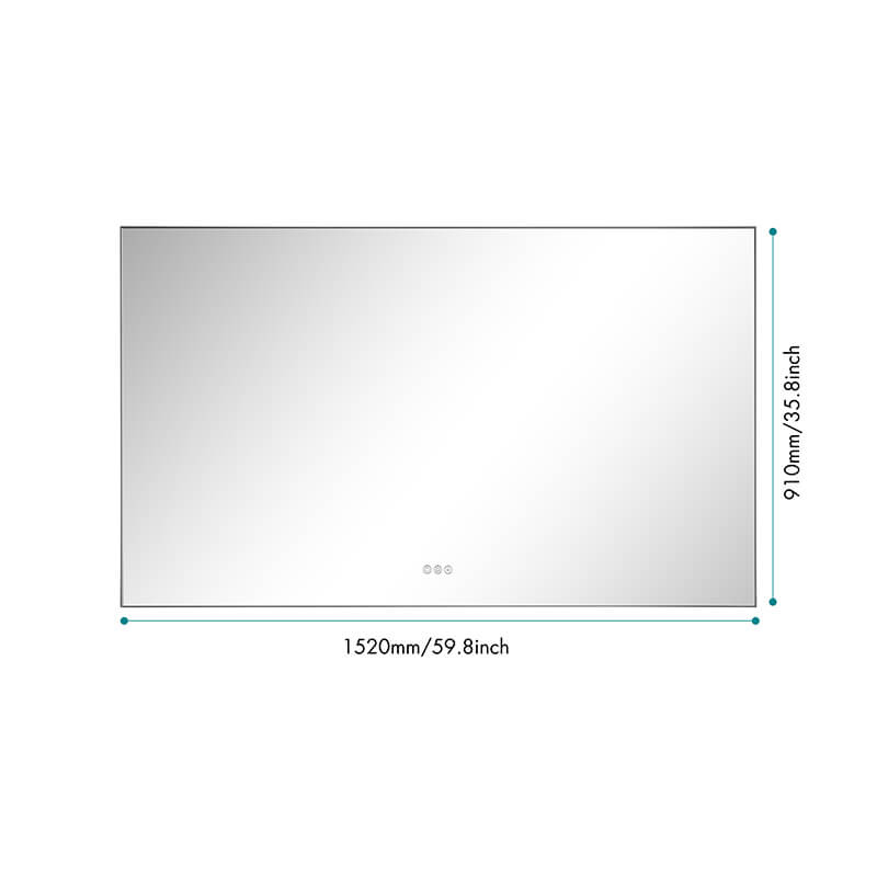 60" x 36" Ash LED Bathroom Vanity Mirror with Back Light