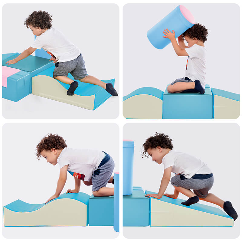 62" Blue Soft Climb and Crawl Foam Playset