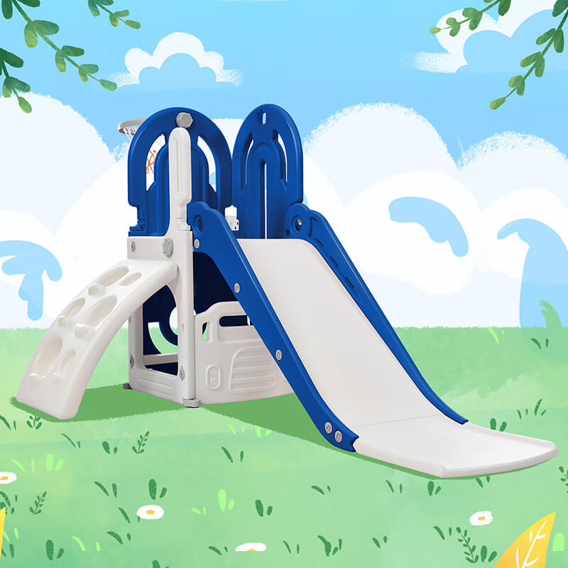 63" Blue Toddler Climber and Slide Playset