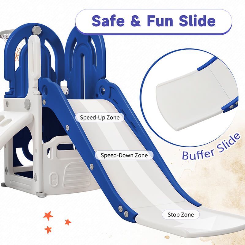 63" Blue Toddler Climber and Slide Playset