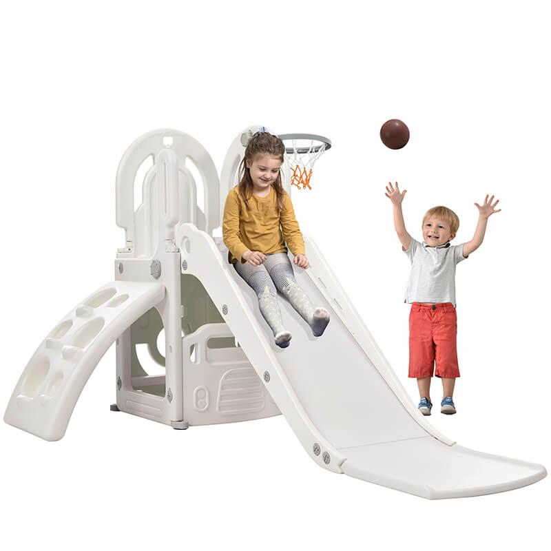 63" Gray Toddler Climber and Slide Playset