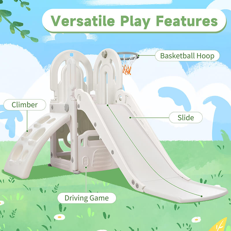 63" Gray Toddler Climber and Slide Playset