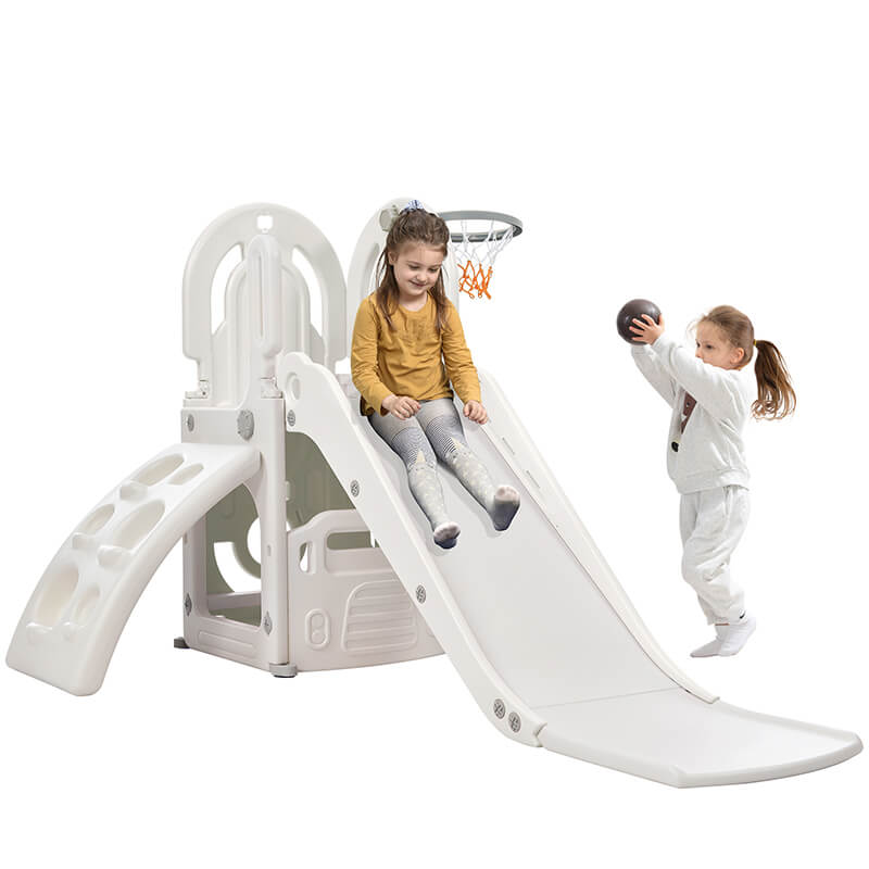 63" Gray Toddler Climber and Slide Playset