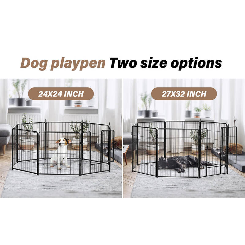 66.8 LargeMediumSmall Black Dog Playpen Designed for Camping - 8 Panels