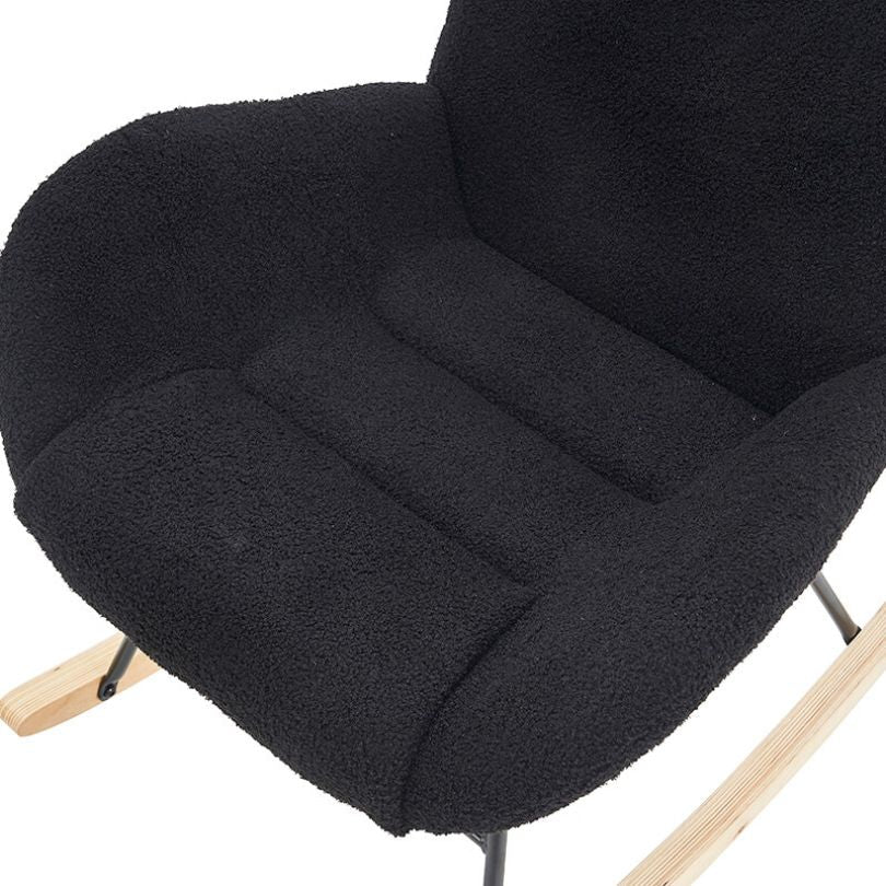 Chair with black teddy fabric