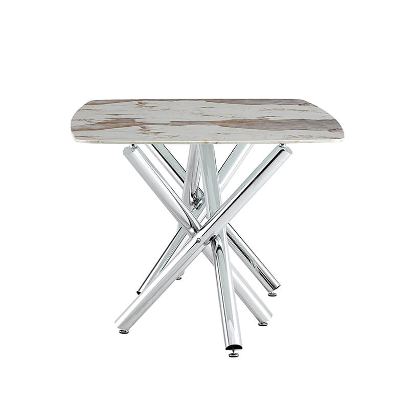 70.87" Modern Faux Marble Glass Dining Table