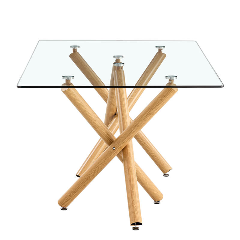 70.9" Modern Rectangular Tempered Glass Dining Table