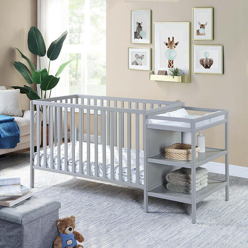 71.50" Palmer 3-in-1 Convertible Crib with Changer - Gray