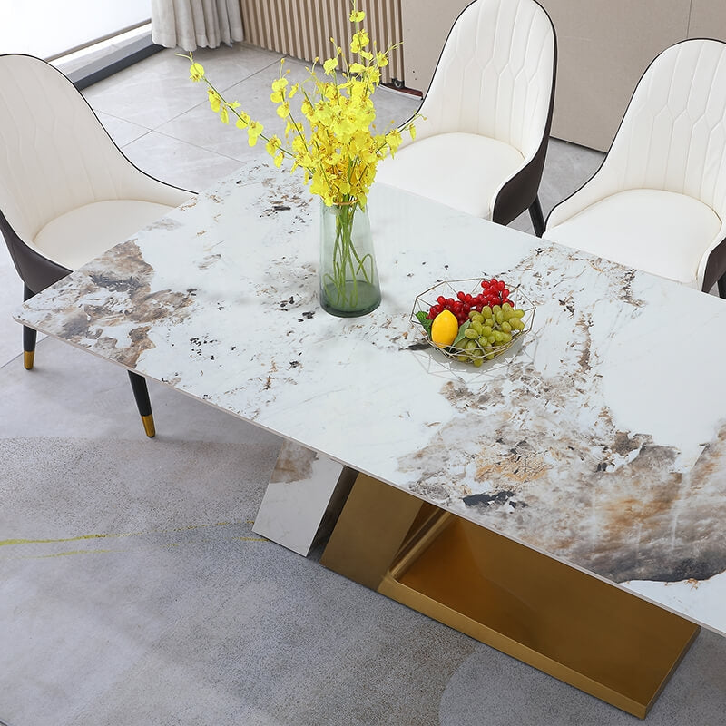 faux marble and l shape base table