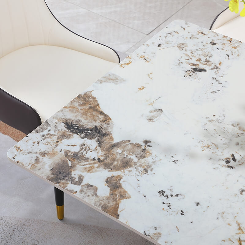 faux marble and l shape base table